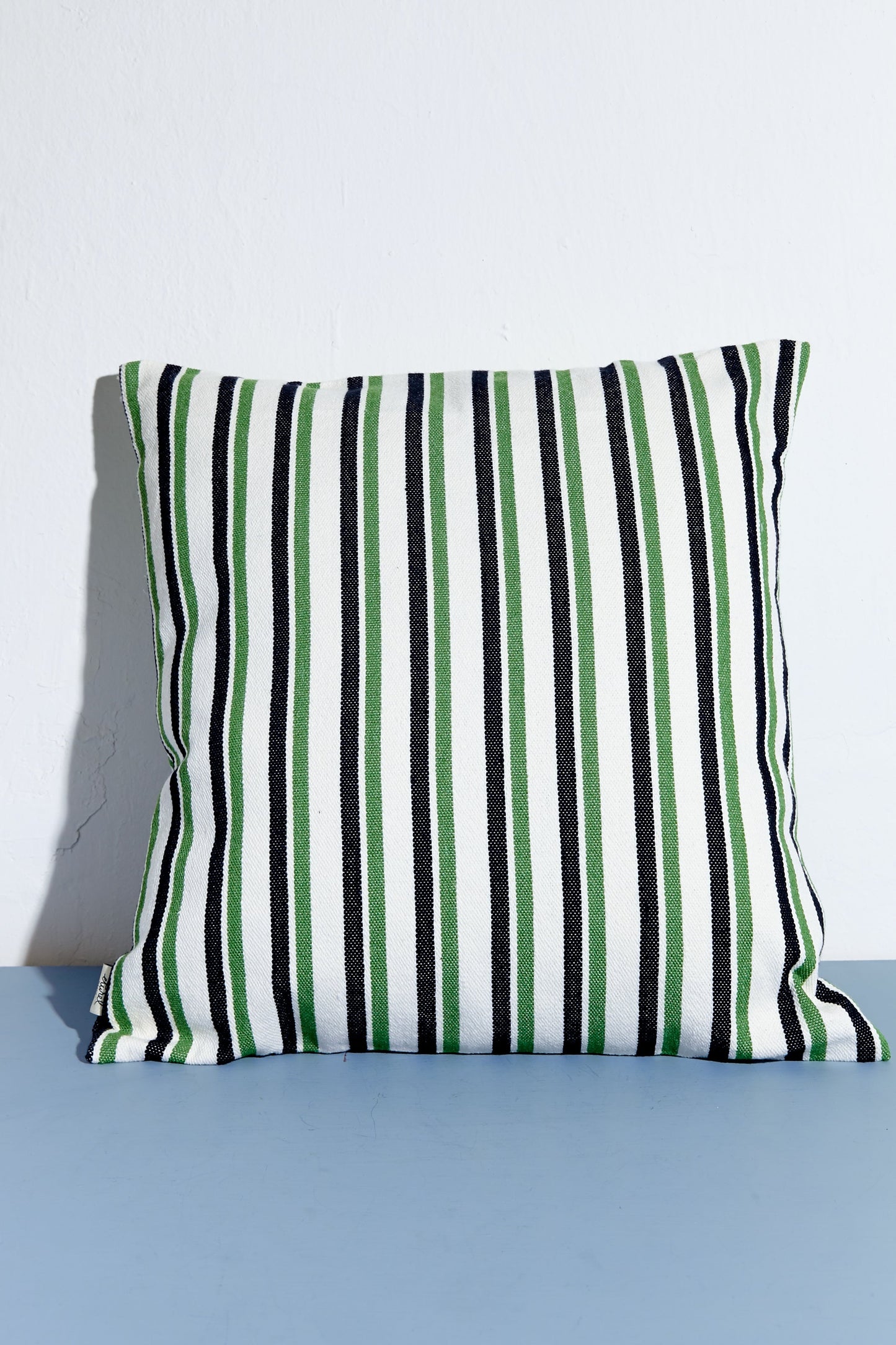 Funda cojín loneta verde y negro 50cmx50cm