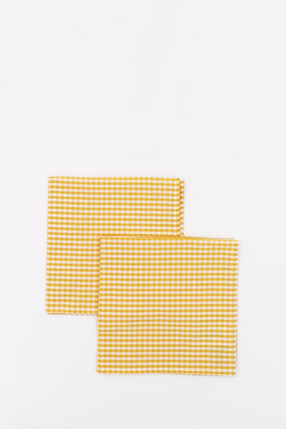 Servilleta vichy amarillo cuadro pequeño (pack de 2)