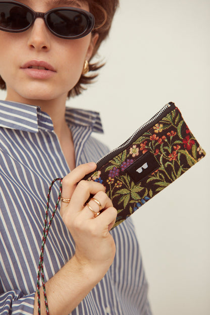 Funda de gafas tejido jacquard flores margaritas