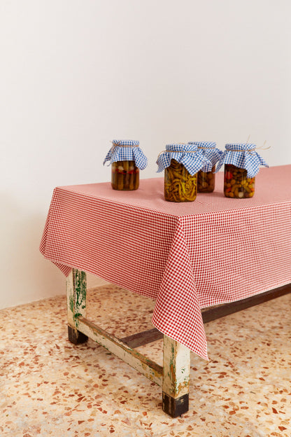 Mantel cuadros vichy rojo