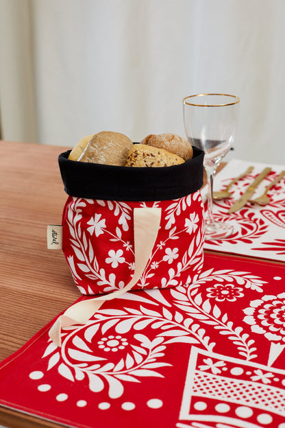 Mantel individual reversible folklore rojo (pack de 2)