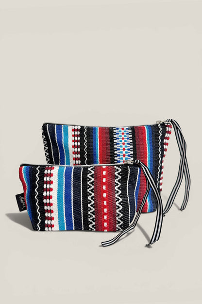 Neceser/estuche tejido manchego azul