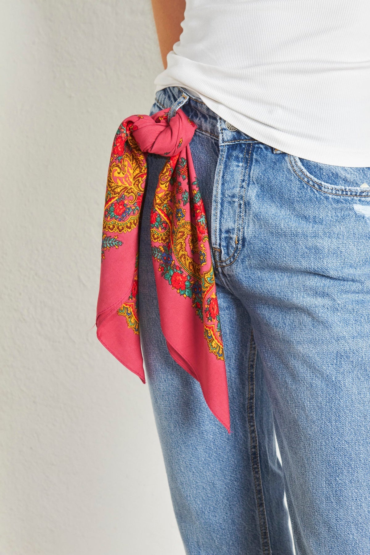 Pañuelo portugués cadena rosa