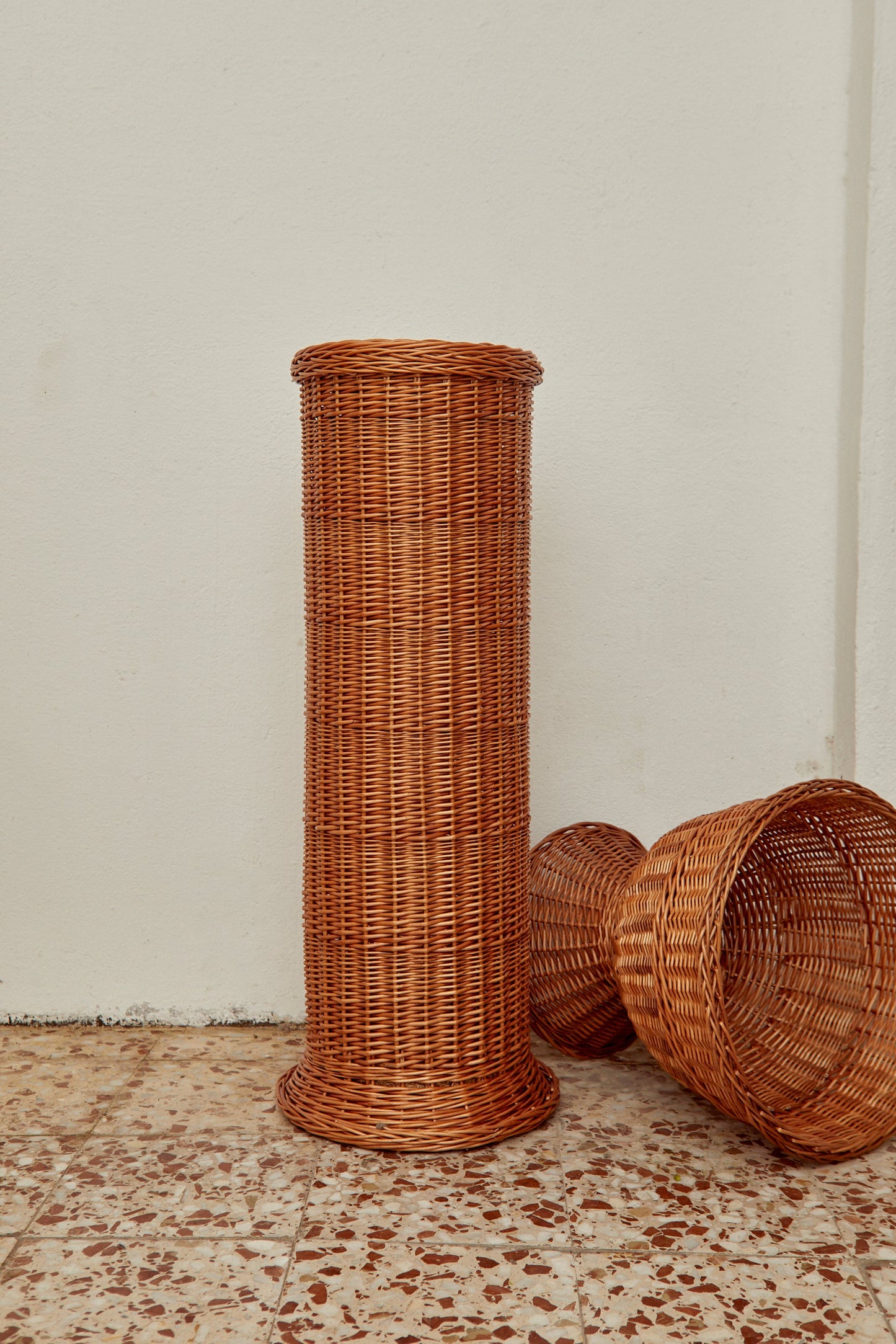 Copas decorativas de mimbre natural