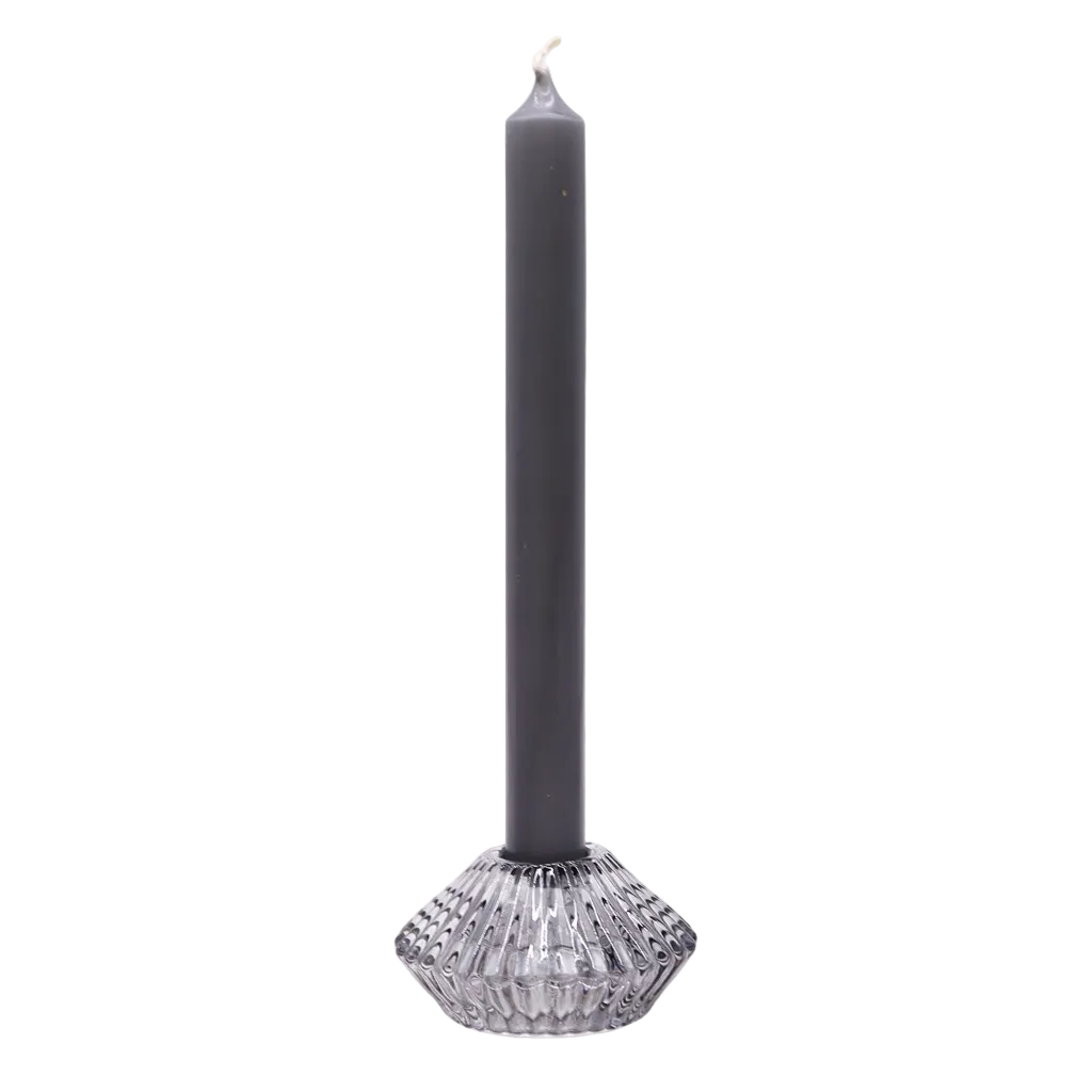 Candelabre reversible amb disseny de flor per a sopar / espelma de te - Gris mitjanit