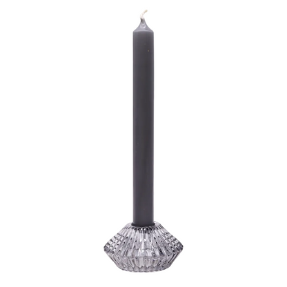 Candelabre reversible amb disseny de flor per a sopar / espelma de te - Gris mitjanit