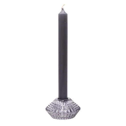 Candelabre reversible amb disseny de flor per a sopar / espelma de te - Gris mitjanit