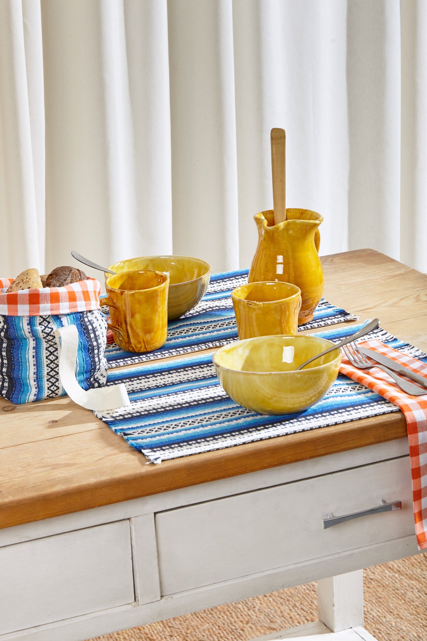 Mantel individual alpujarra tonos azules (pack de 2)