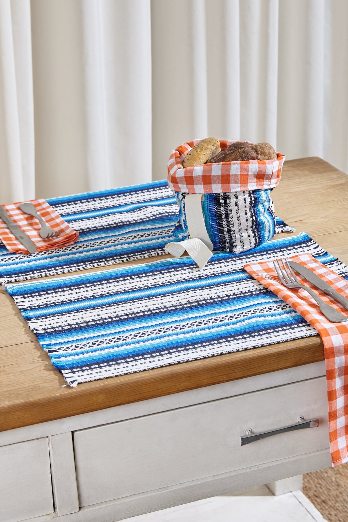 Mantel individual alpujarra tonos azules (pack de 2)