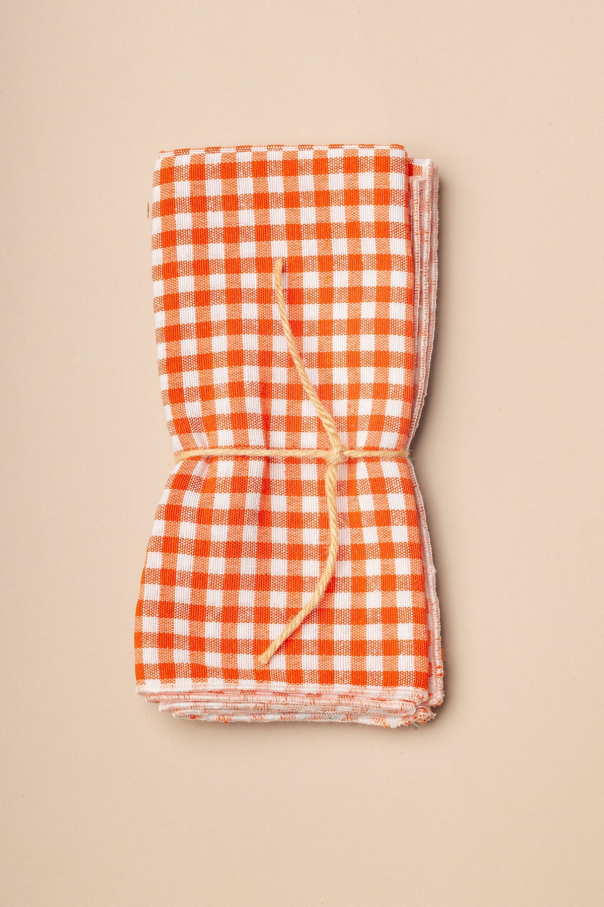 Servilleta vichy naranja cuadro pequeño (pack de 2)