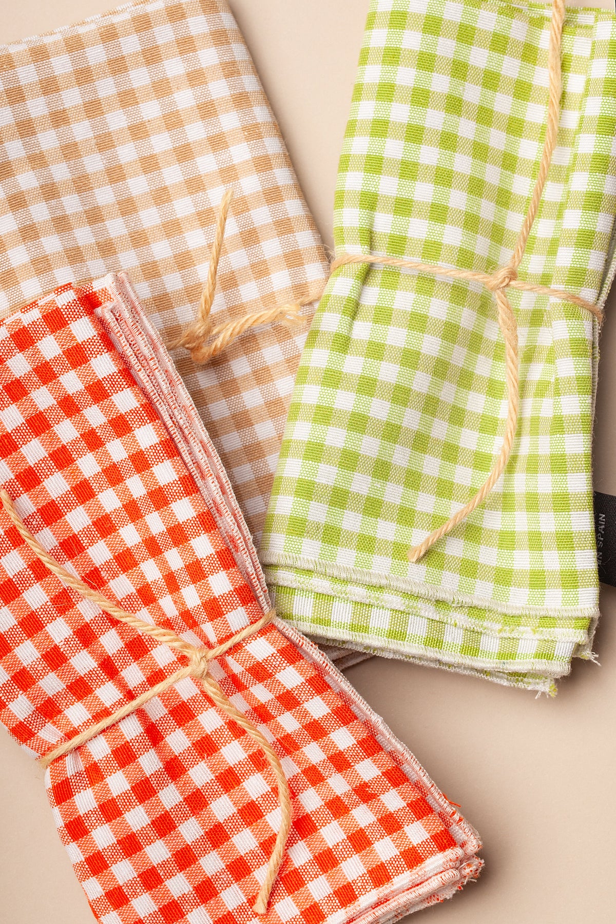 Servilleta vichy naranja cuadro pequeño (pack de 2)