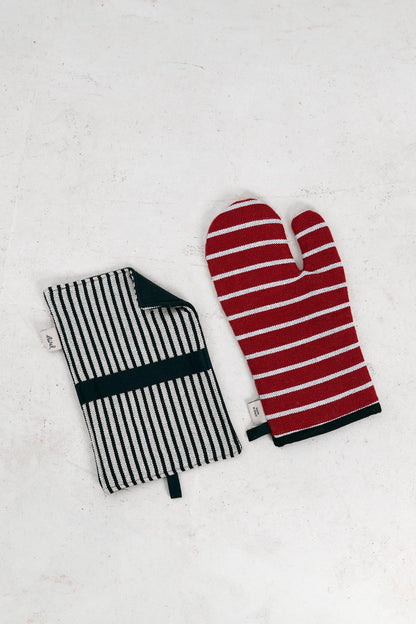 Set de horno loneta granate