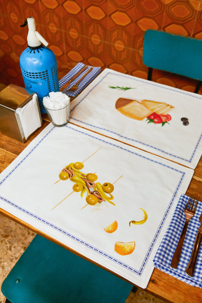 Mantel individual reversible tapas aperitivo (pack de 2)