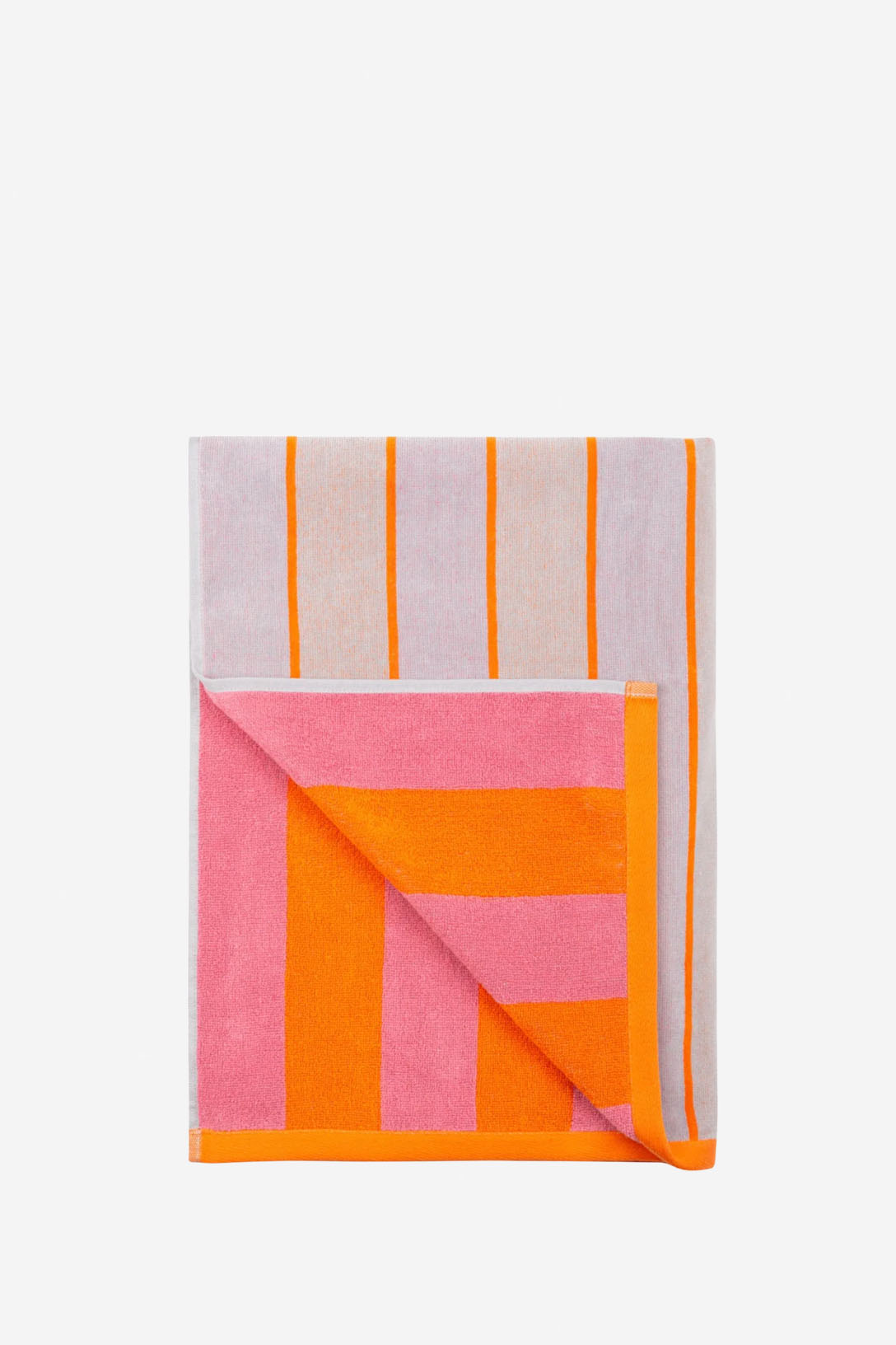 Toalla playa reversible rosa y naranja