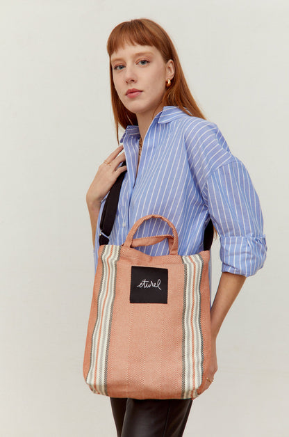 Tote bag cruzada sarga de burgos arcilla