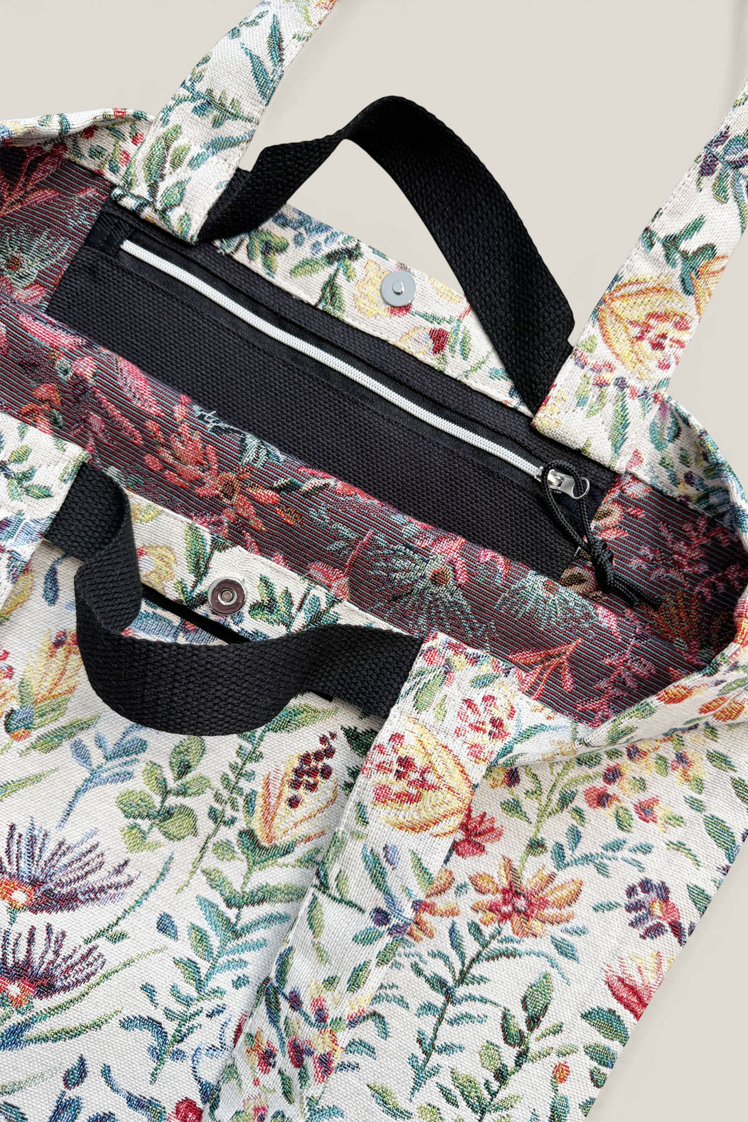 Tote Bag tejido jacquard flores azaleas