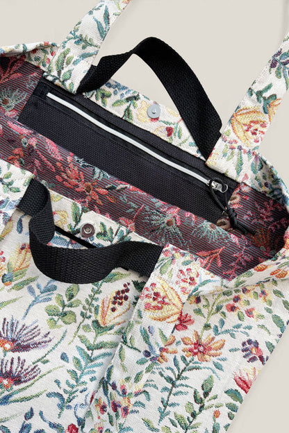 Tote Bag tejido jacquard flores azaleas