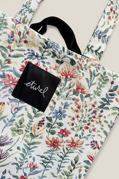 Tote Bag tejido jacquard flores azaleas