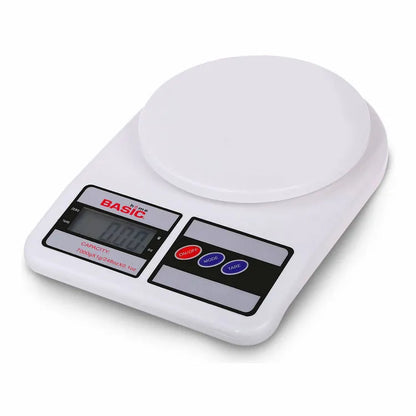 Bàscula de Cuina Digital LCD Basic Home - 7 kg, Color Blanc