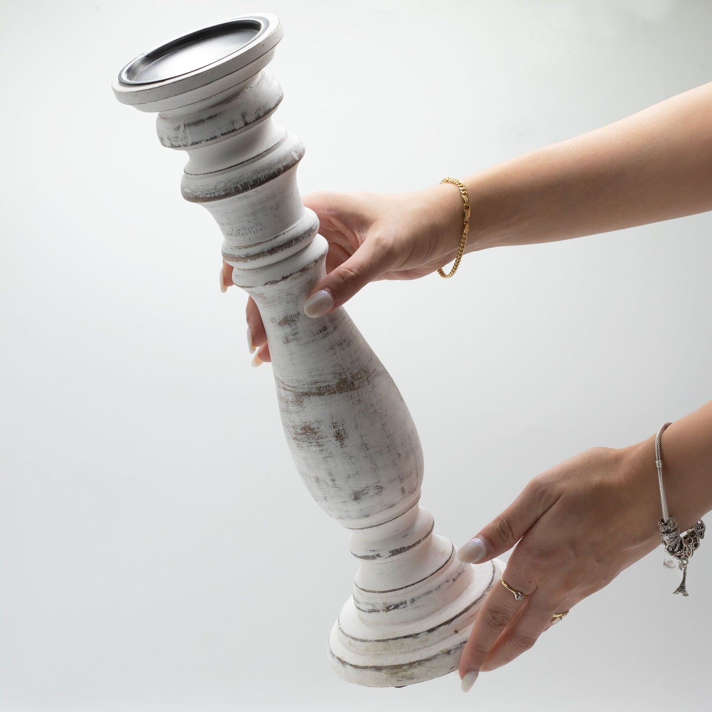Candelabre clàssic - Blanc - 373x10cm - Gran