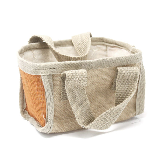 Cistellet de jute - 16x10x12cm - Taronja