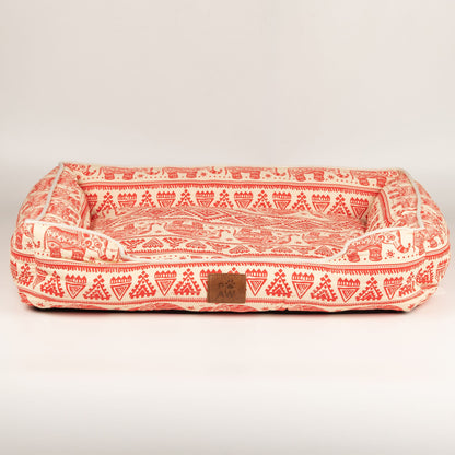 Cama roja decoración elefantes para gatos