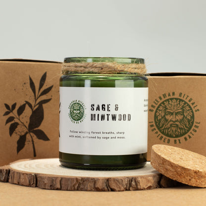 Espelma de soja Greenman Woodwick - Sàlvia i Fusta de Menta