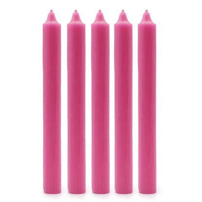 Espelmes a Granel de Color Sòlid - Rosa Fosc Rústic - Paquet de 10
