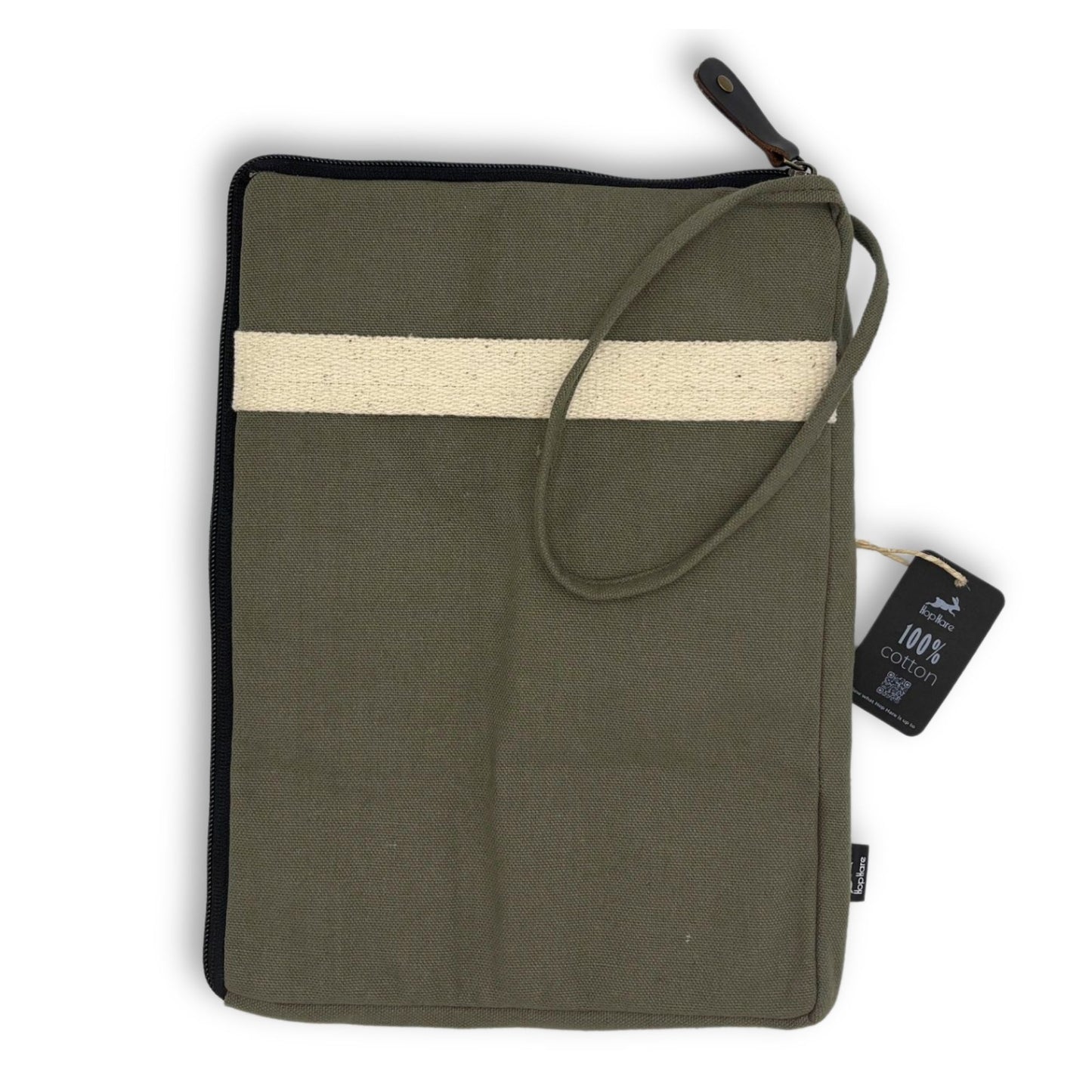 Funda gran de lona per a portàtil - Oliva
