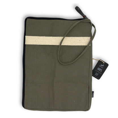 Funda gran de lona per a portàtil - Oliva