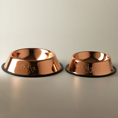 Cuenco pequeño estilo en cobre de acero inoxidable para mascotas