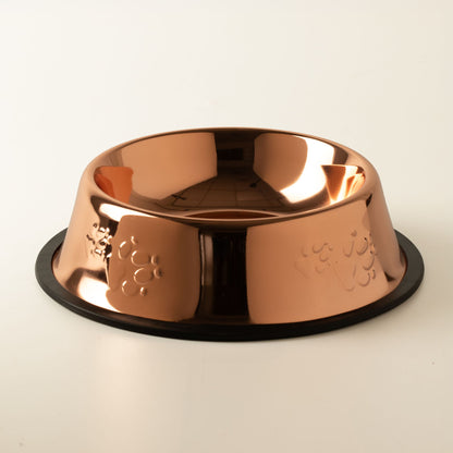 Cuenco pequeño estilo en cobre de acero inoxidable para mascotas