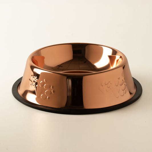 Cuenco pequeño estilo en cobre de acero inoxidable para mascotas