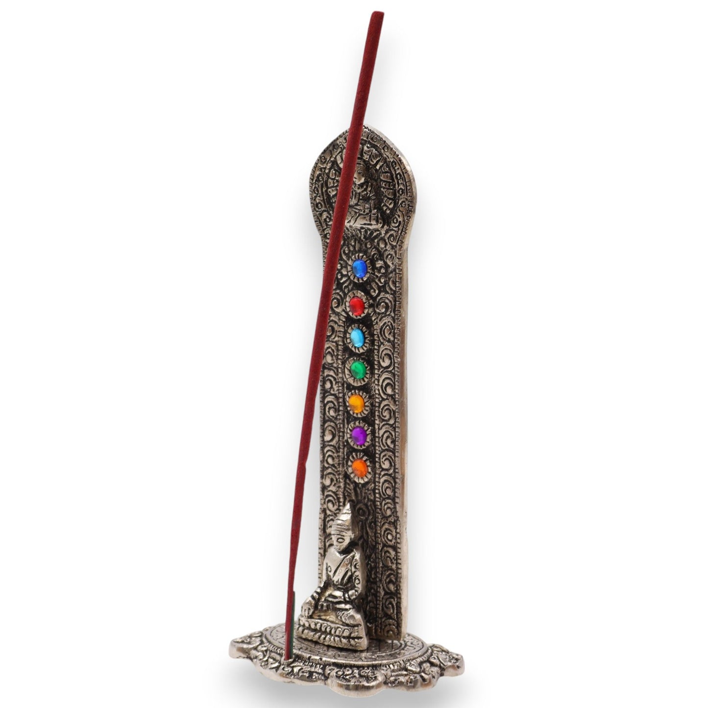 Porta-incienso Buda Torre 7 Chakras 16x6x7cm