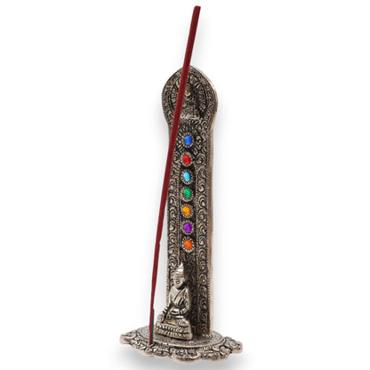 Porta-incienso Buda Torre 7 Chakras 16x6x7cm