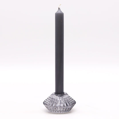 Portavelas reversible con diseño de flor para cena / vela de té - Gris medianoche