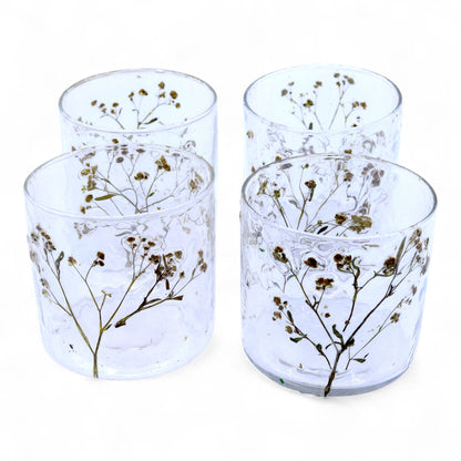 Portaveles recte de Vidre floral natural - Margarida - (8x8 cm)
