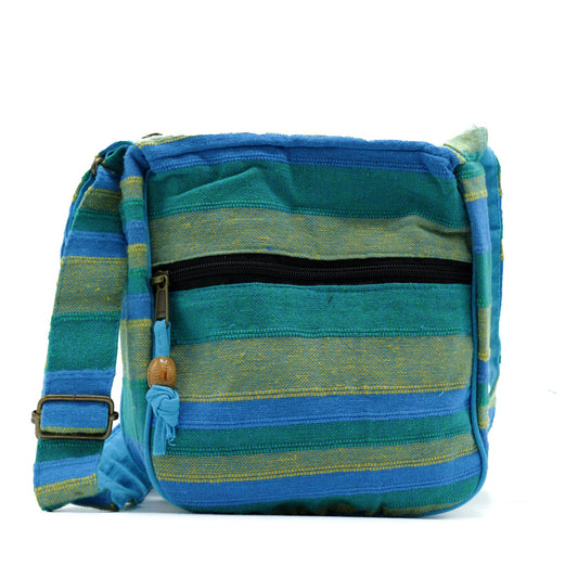 Bossa Bandolera Nepal (Corretja Ajustable) - Primavera Meadows Verd i Blau