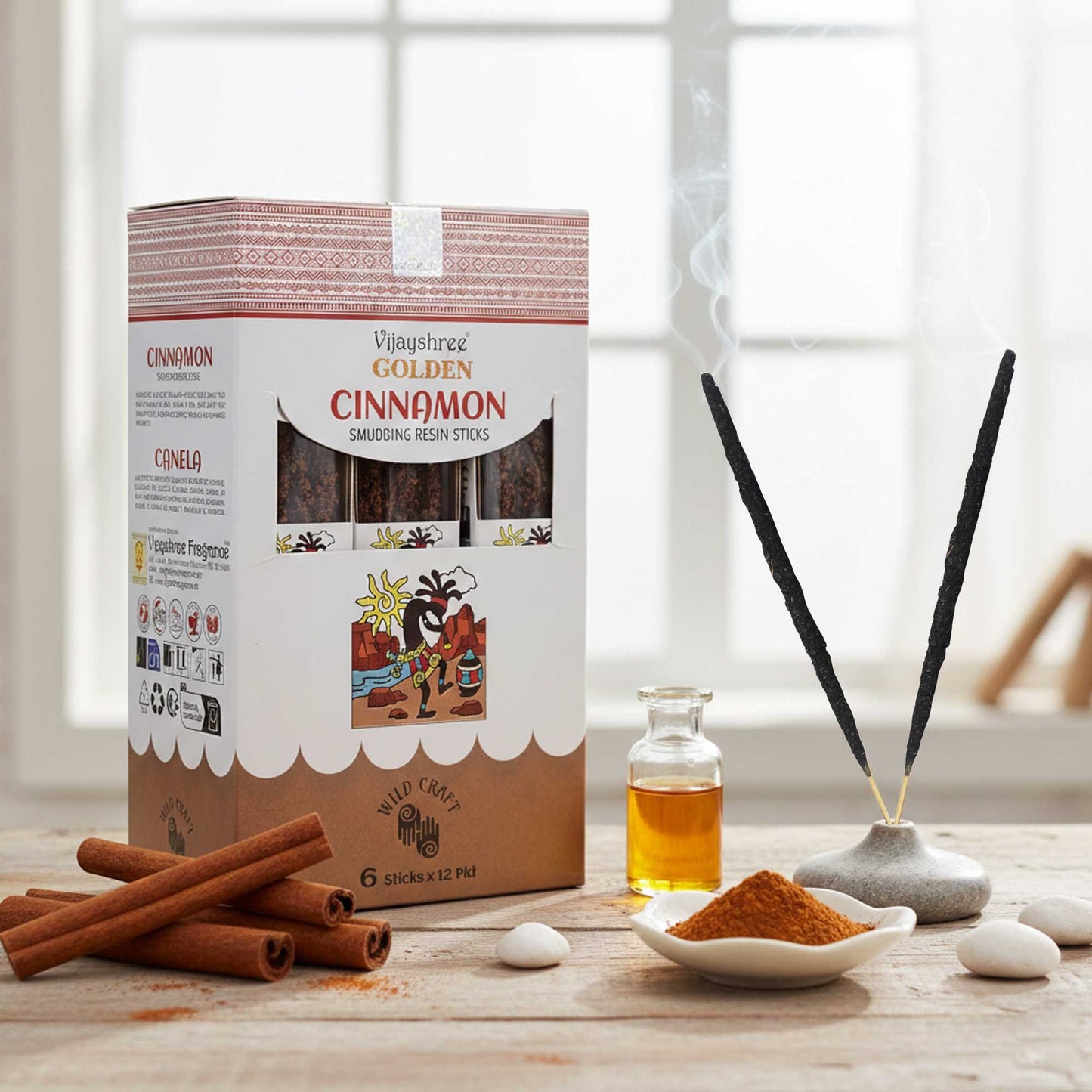 Palitos de resina para sahumar con canela dorada - 30 g
