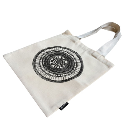 Bossa Tote Bàsica Icònica Nomad Sari - Mandala Urbana - Natural 4oz