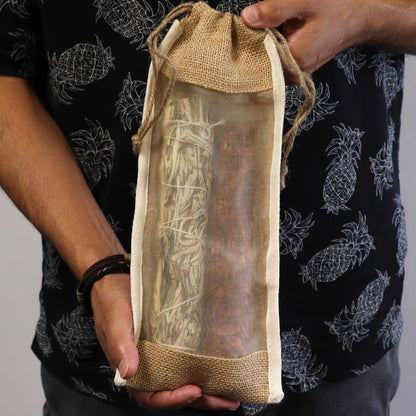Bolsa Larga de Yute Lavada - 35x15cm