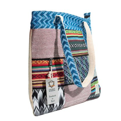 Bossa Tote Patchwork de Katmandú - Disseny Dhaka (37x38 cm)