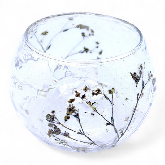 Portalanternes de Vidre floral natural Bol - Margarida - (8x10cm)
