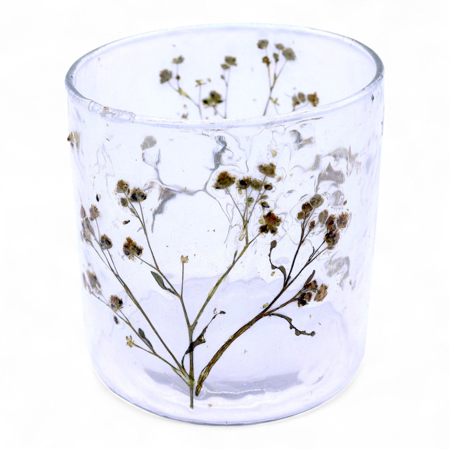 Portaveles recte de Vidre floral natural - Margarida - (8x8 cm)