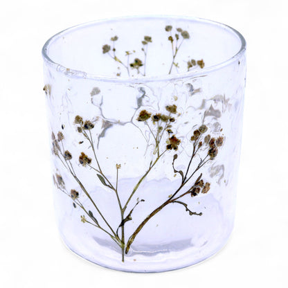 Portaveles recte de Vidre floral natural - Margarida - (8x8 cm)