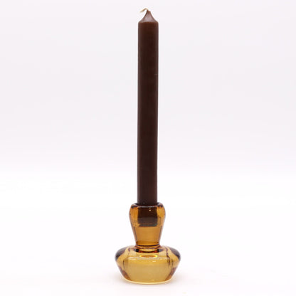 Candelabres reversibles amb disseny de bolet per a espelmes de sopar / te - Ambre antic