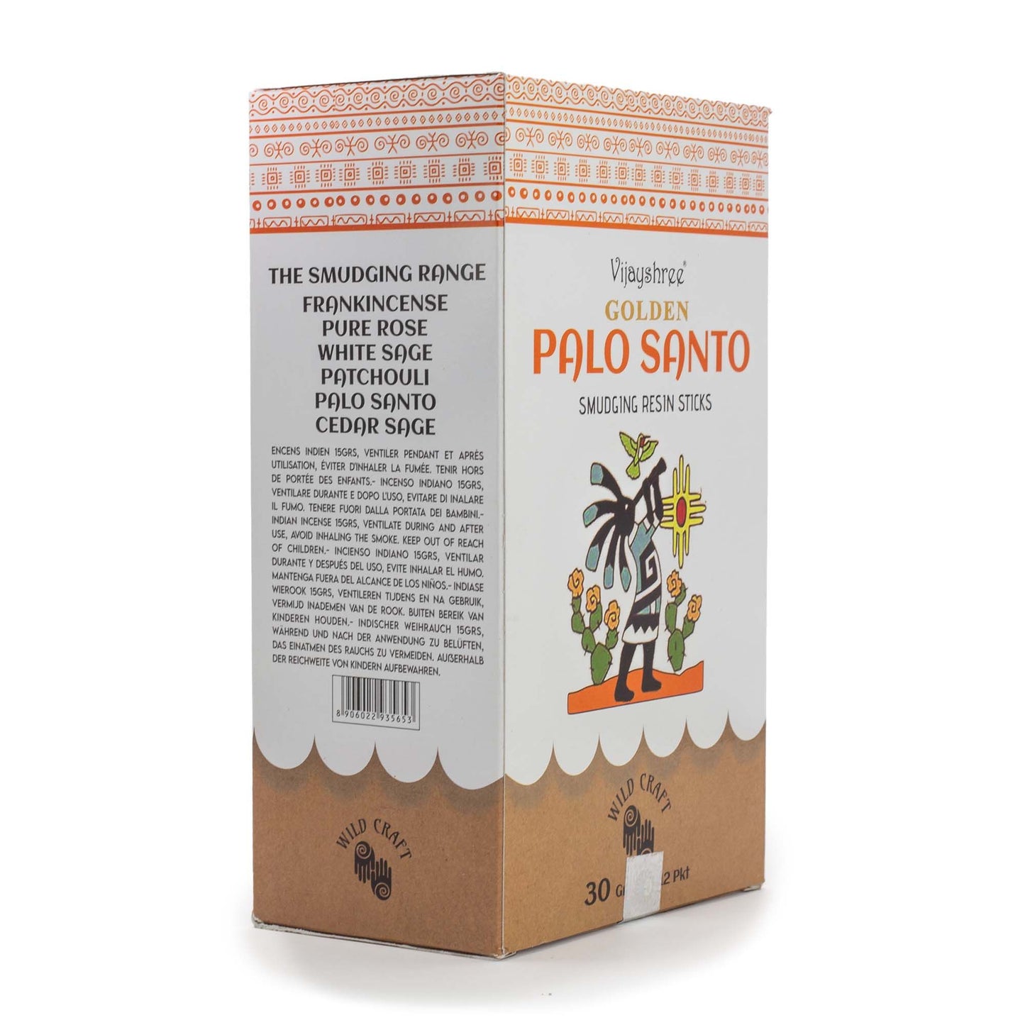 Varillas de resina para difuminar Palo Santo dorado de 30 g (6 unidades)