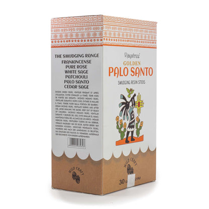 Varillas de resina para difuminar Palo Santo dorado de 30 g (6 unidades)
