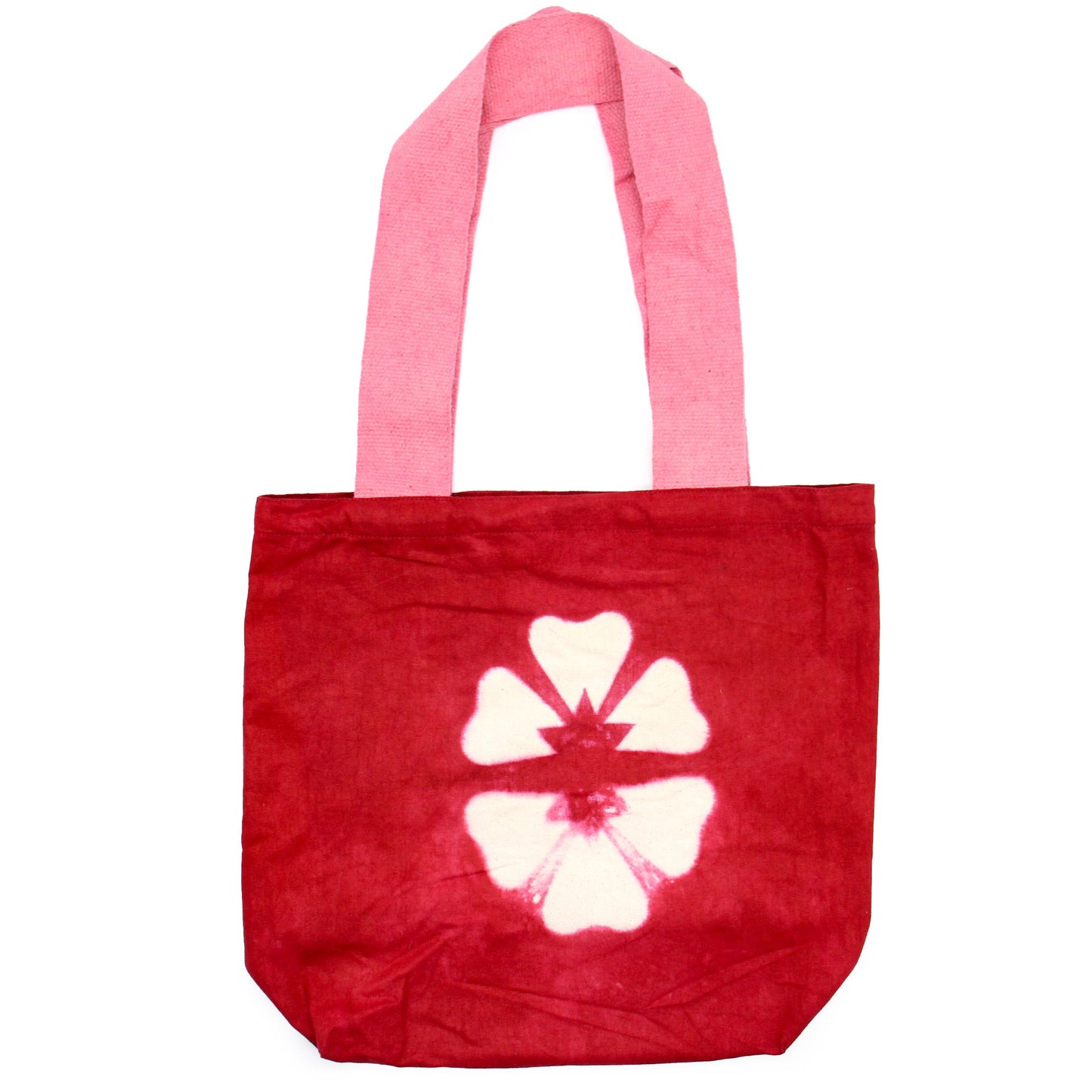 Bossa de Cotó Natural amb Disseny "Tie Dye" (220g) - 38x42x12cm - Flor Granat - Nansa Rosa