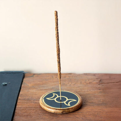 Oro y negro sobre madera de mango - Triple Luna